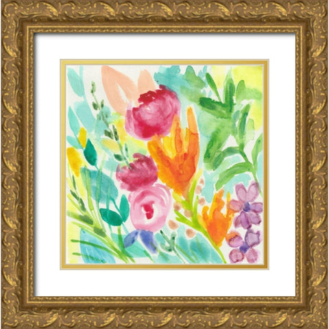April Showers Gold Ornate Wood Framed Art Print with Double Matting by St Hilaire, Elizabeth