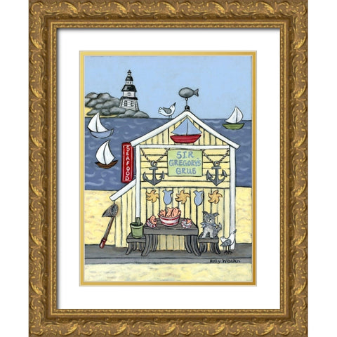 Sir Gregorys Grub Gold Ornate Wood Framed Art Print with Double Matting by Wojahn, Holly