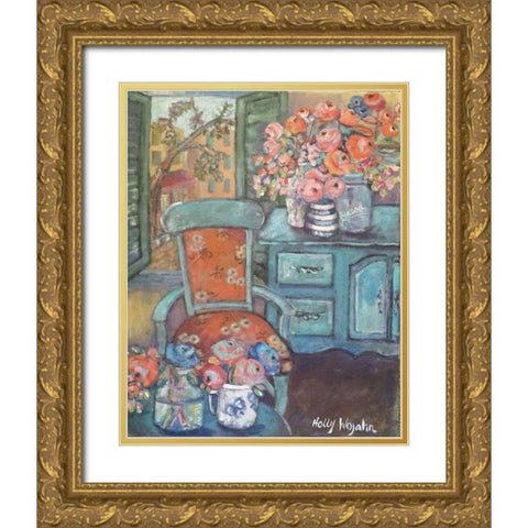 Another Room of Flowers Gold Ornate Wood Framed Art Print with Double Matting by Wojahn, Holly