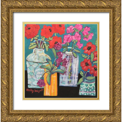 Linger Longer Loverlies Gold Ornate Wood Framed Art Print with Double Matting by Wojahn, Holly