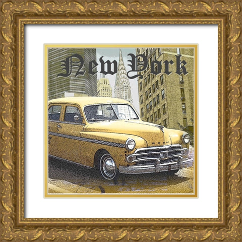 Manhattan Gold Ornate Wood Framed Art Print with Double Matting by Smith, Karen