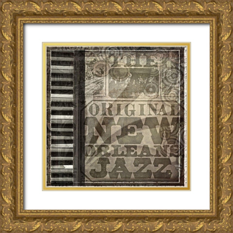 Jazz Gold Ornate Wood Framed Art Print with Double Matting by Smith, Karen