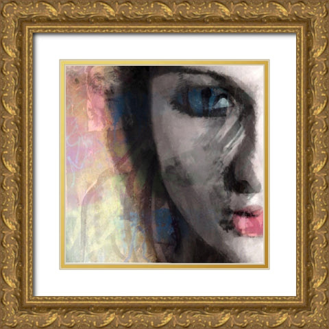 Facepaint II Gold Ornate Wood Framed Art Print with Double Matting by Smith, Karen