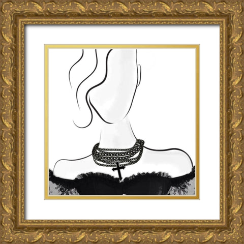 Couture Goth  Gold Ornate Wood Framed Art Print with Double Matting by Smith, Karen