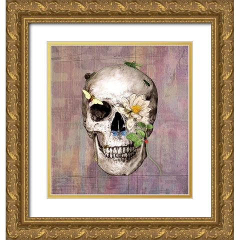 Bugskull Gold Ornate Wood Framed Art Print with Double Matting by Smith, Karen