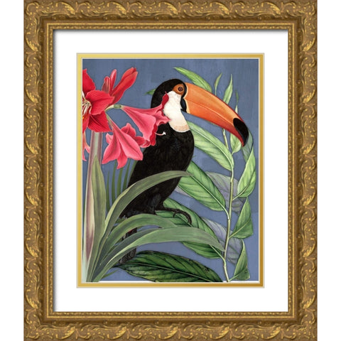 Toucan Jungle I Gold Ornate Wood Framed Art Print with Double Matting by Smith, Karen