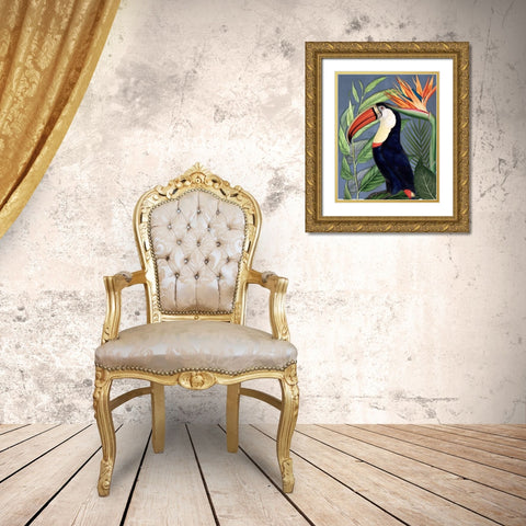 Toucan Jungle II Gold Ornate Wood Framed Art Print with Double Matting by Smith, Karen