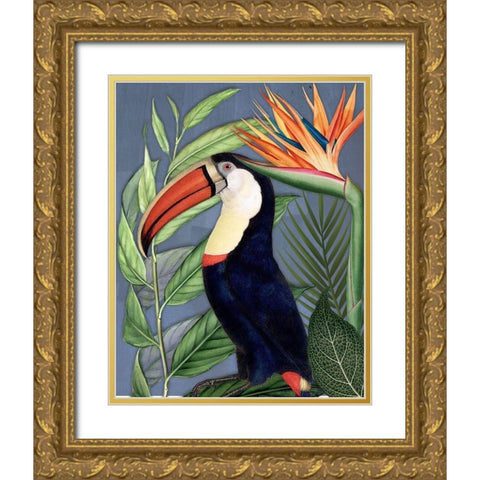 Toucan Jungle II Gold Ornate Wood Framed Art Print with Double Matting by Smith, Karen