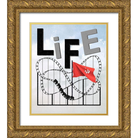 Life Gold Ornate Wood Framed Art Print with Double Matting by Smith, Karen