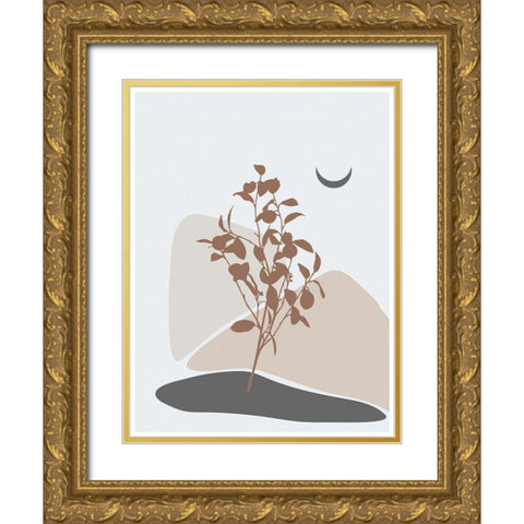 Abstract Minimal Lemon Tree Gold Ornate Wood Framed Art Print with Double Matting by Balbuena, Sabrina
