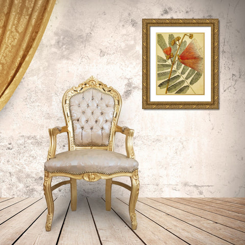 Botanical Grunge I Gold Ornate Wood Framed Art Print with Double Matting by Hunziker, Steve
