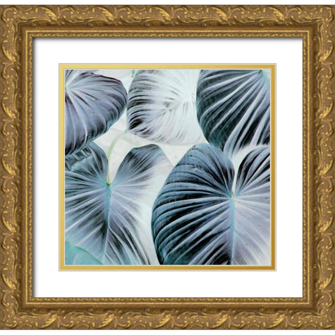 Botanic Blues Gold Ornate Wood Framed Art Print with Double Matting by Surma, Agata