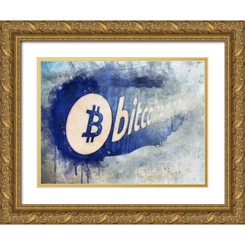 Bitcoin Rule Gold Ornate Wood Framed Art Print with Double Matting by Surma, Agata