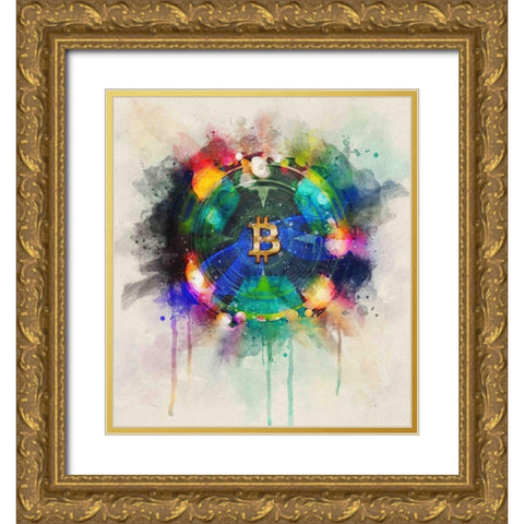 Bitcoin Era III Gold Ornate Wood Framed Art Print with Double Matting by Surma, Agata