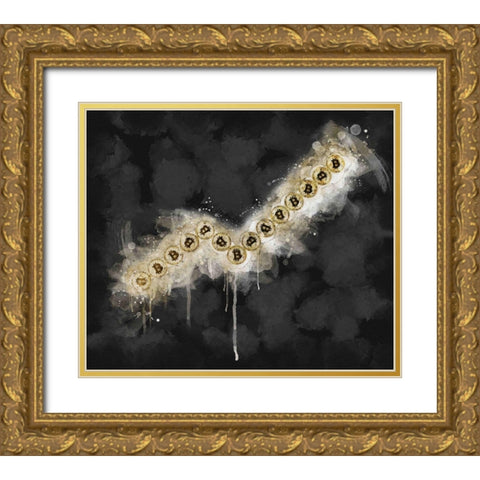 Bitcoin Going Up Gold Ornate Wood Framed Art Print with Double Matting by Surma, Agata