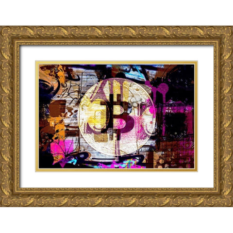 Crypto Currency Bitcoin I Gold Ornate Wood Framed Art Print with Double Matting by Orlov, Irena