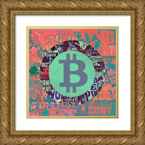 Bitcoin Crypto Currency III Gold Ornate Wood Framed Art Print with Double Matting by Orlov, Irena
