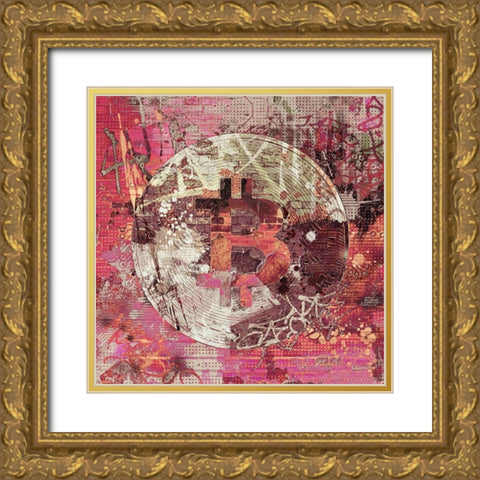 Bitcoin Coin Art III Gold Ornate Wood Framed Art Print with Double Matting by Orlov, Irena