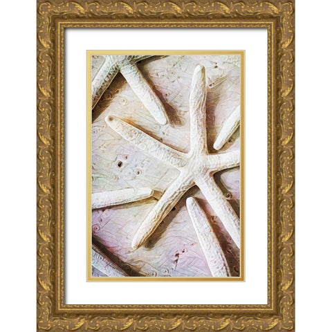Seashells on Sand  Starfish on Land II Gold Ornate Wood Framed Art Print with Double Matting by Aldridge, Ashley