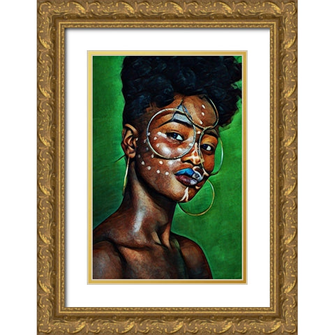 Uma Gold Ornate Wood Framed Art Print with Double Matting by Aldridge, Ashley