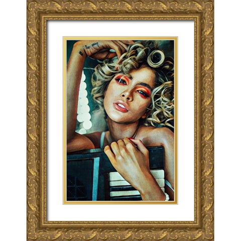 Frankie I Gold Ornate Wood Framed Art Print with Double Matting by Aldridge, Ashley