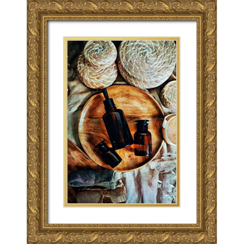 Natural Elements Aromatherapy II Gold Ornate Wood Framed Art Print with Double Matting by Aldridge, Ashley