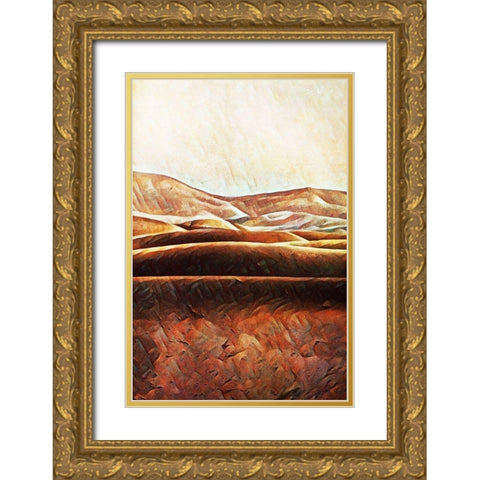 Sahara Sand Dunes II Gold Ornate Wood Framed Art Print with Double Matting by Aldridge, Ashley