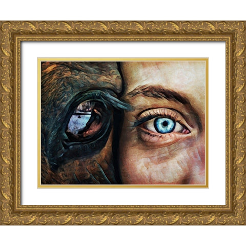 Eye to Eye Gold Ornate Wood Framed Art Print with Double Matting by Aldridge, Ashley