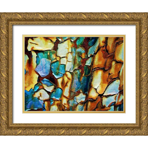 Rusted Craquelure Gold Ornate Wood Framed Art Print with Double Matting by Aldridge, Ashley