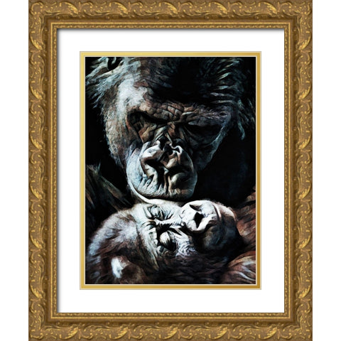 Primate Perfection II Gold Ornate Wood Framed Art Print with Double Matting by Aldridge, Ashley