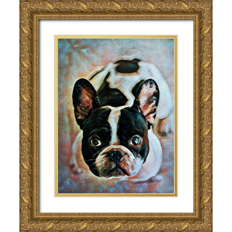 French Bulldog Fixation Gold Ornate Wood Framed Art Print with Double Matting by Aldridge, Ashley