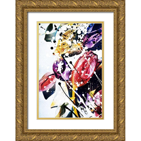 Pretty Pulled Petals I Gold Ornate Wood Framed Art Print with Double Matting by Aldridge, Ashley