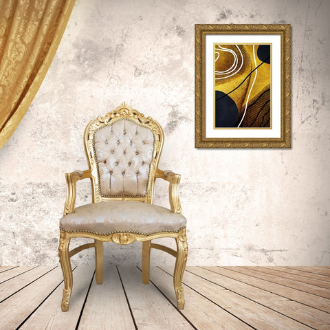 Textured Shapes and Lines I Gold Ornate Wood Framed Art Print with Double Matting by Aldridge, Ashley