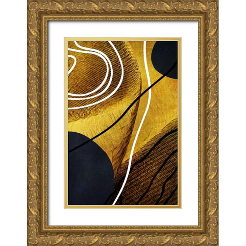 Textured Shapes and Lines I Gold Ornate Wood Framed Art Print with Double Matting by Aldridge, Ashley