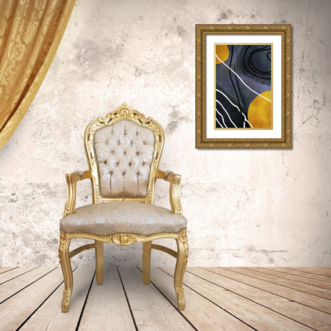 Textured Shapes and Lines II Gold Ornate Wood Framed Art Print with Double Matting by Aldridge, Ashley