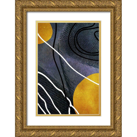 Textured Shapes and Lines II Gold Ornate Wood Framed Art Print with Double Matting by Aldridge, Ashley