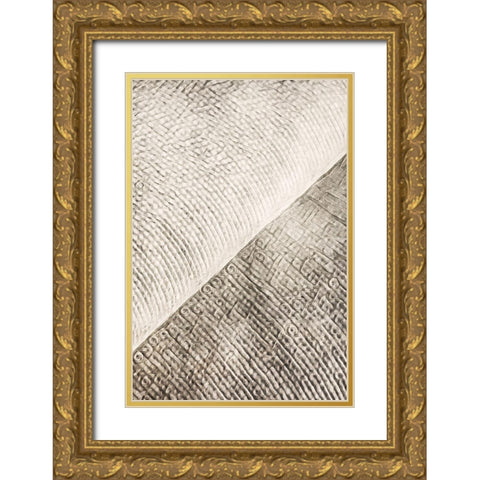 Woven Geometric Abstract I Gold Ornate Wood Framed Art Print with Double Matting by Aldridge, Ashley