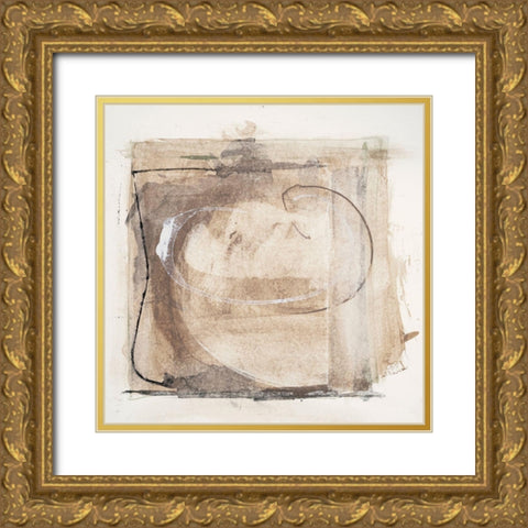 Mozaic 24 Gold Ornate Wood Framed Art Print with Double Matting by Aryai, Sia