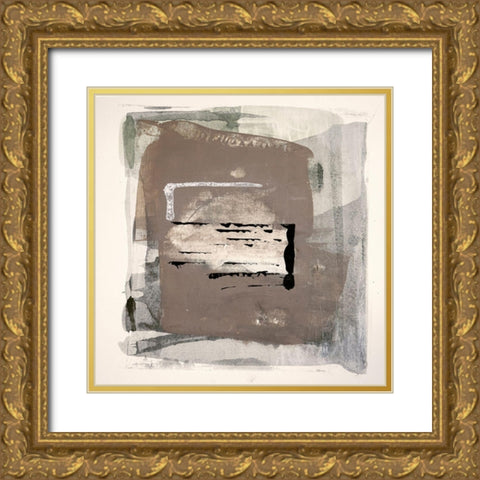 Mozaic 25 Gold Ornate Wood Framed Art Print with Double Matting by Aryai, Sia