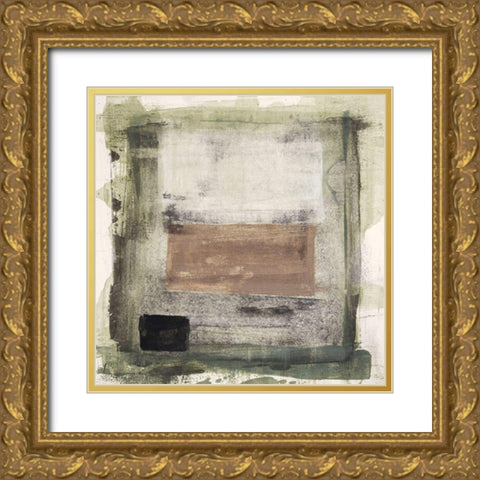 Mozaic 26 Gold Ornate Wood Framed Art Print with Double Matting by Aryai, Sia