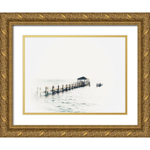 Bleached Pier II Gold Ornate Wood Framed Art Print with Double Matting by Curinga, Kim