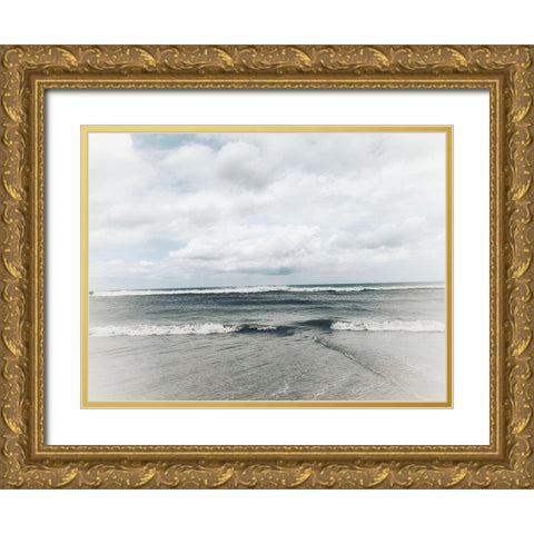 Beach Waves Gold Ornate Wood Framed Art Print with Double Matting by Curinga, Kim