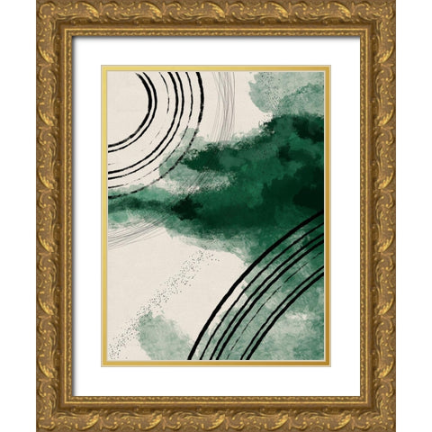 Emerald Dust Gold Ornate Wood Framed Art Print with Double Matting by Holman, Nicholas