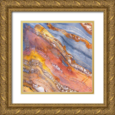 Craquelure III Gold Ornate Wood Framed Art Print with Double Matting by Hunziker, Steve