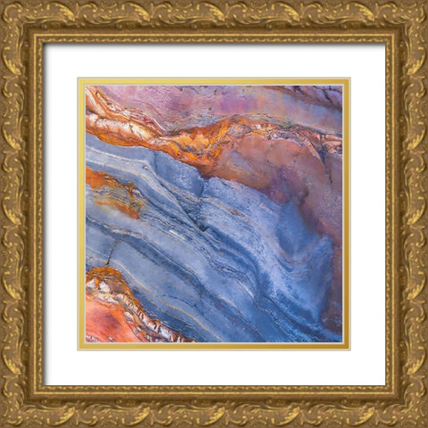 Craquelure IV Gold Ornate Wood Framed Art Print with Double Matting by Hunziker, Steve