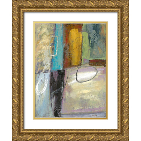 Cool Jazz Gold Ornate Wood Framed Art Print with Double Matting by Joy, Julie