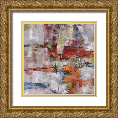 Buffalo Hunt I Gold Ornate Wood Framed Art Print with Double Matting by Joy, Julie