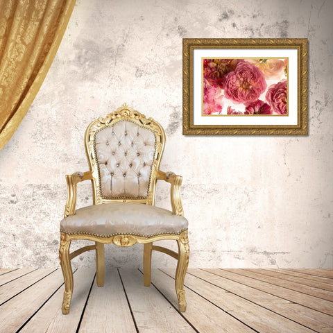 Rose on White Gold Ornate Wood Framed Art Print with Double Matting by Maclean, Leah