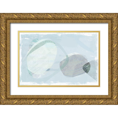 Blue Tide Gold Ornate Wood Framed Art Print with Double Matting by Naskrent, Delores