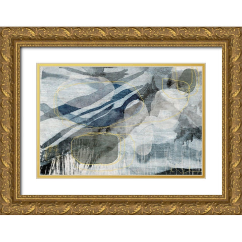 Pearly Dusk Gold Ornate Wood Framed Art Print with Double Matting by Naskrent, Delores